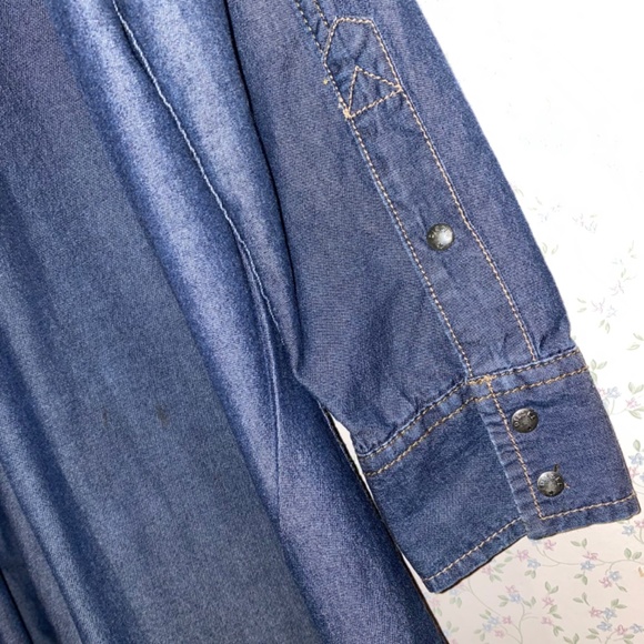 Vintage Diesel Dark Wash  / Button Down Collar Neckline Western Americana Dress - Picture 10 of 13